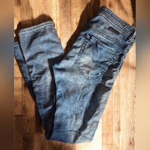 Diesel Denim Sweatpants Mens Sz 32 Blue Thavar Slim Skinny Modern Ripped